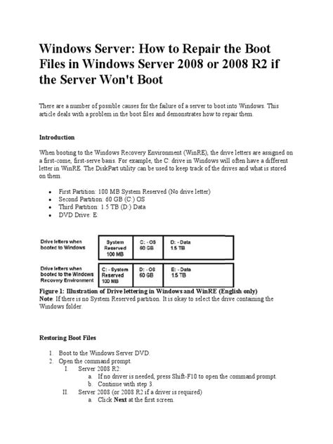 windows 2008 r2 won't boot